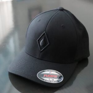 Black Flexfit cap with embossed Arctic Chiller logo displayed as custom branded promotional merchandise.